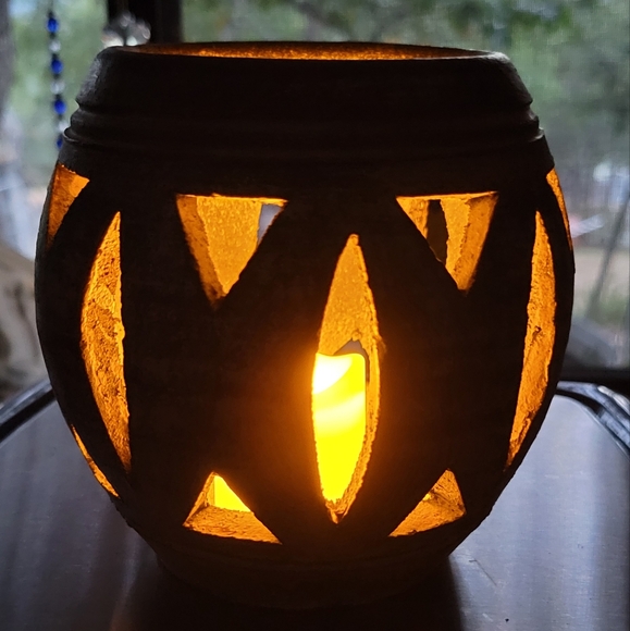 Studio Art Pottery Pot Luminary Candle Holder Hand Made Design Ceramics - Picture 5 of 12